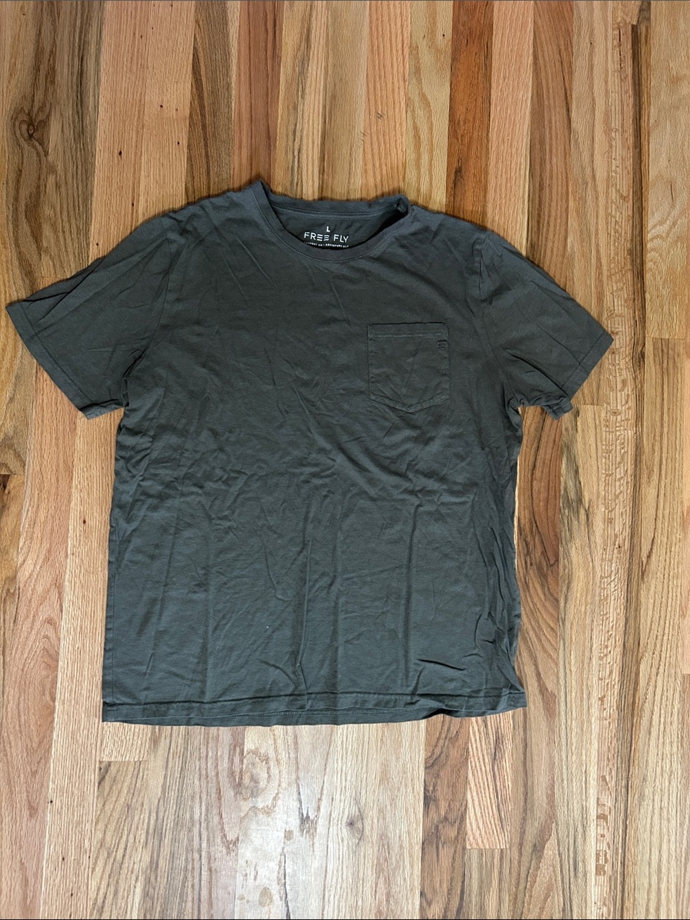 Free Fly Apparel Men's Olive Short Sleeve Pocket Tee